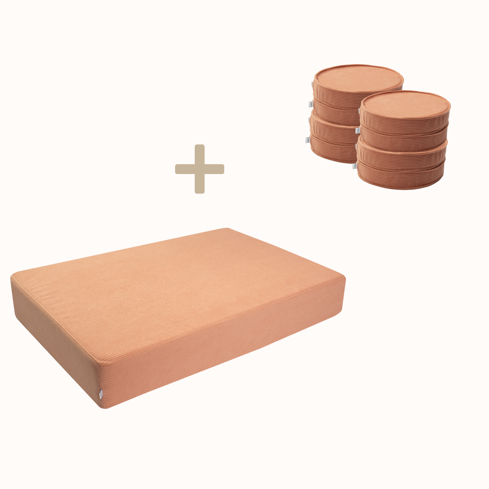 Bundle Hüpfpolster + Loopis Cord 8er aus korallem Cord für Kinder – handgefertigt und OEKO-TEX zertifiziert – malwim
