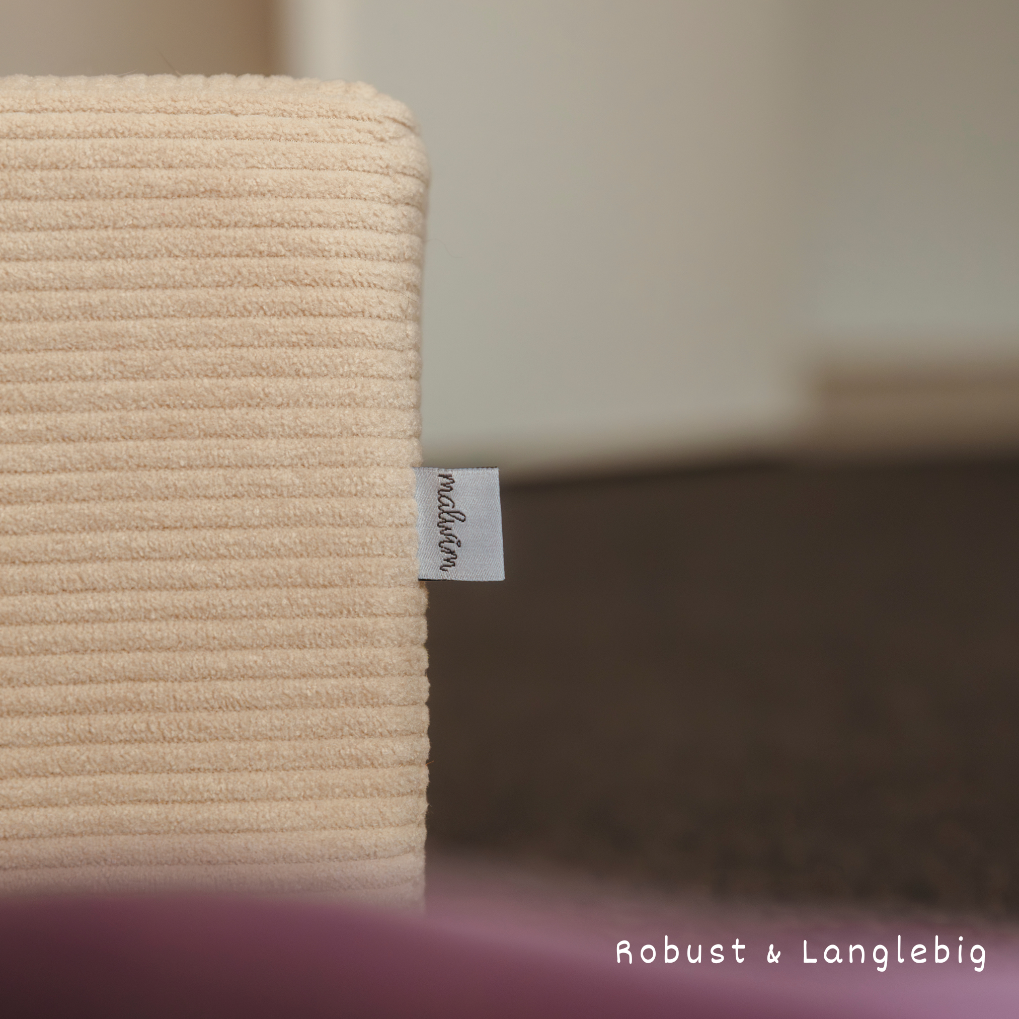 malwim Hüpfpolster Cord Beige Cord – Seitenansicht
